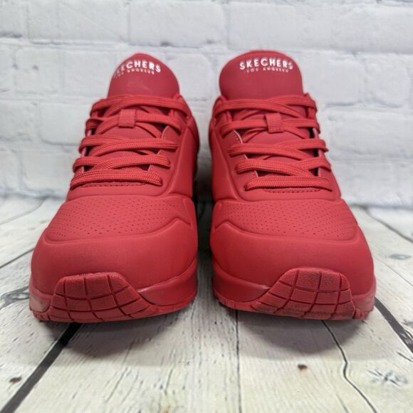 Skechers Street Stand Uno Air Sneakers Women Size 11 Red Athletic Gym Life Shoes - Picture 2 of 9